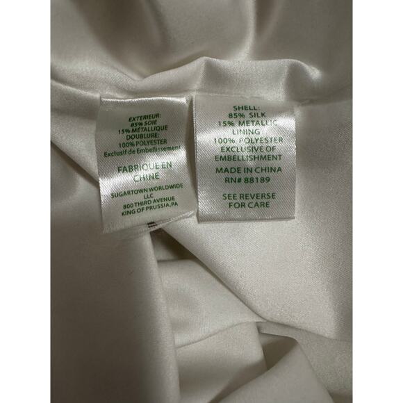 LILLY PULITZER Colby Tunic Dress in Gold Metallic Floral Silk Chiffon Size 4 - Picture 7 of 7